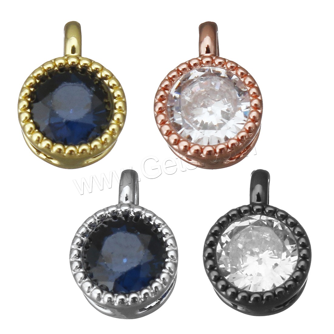 Cubic Zirconia Brass Pendants, plated, with cubic zirconia, more colors for choice, 5.5x7.5x3mm, Hole:Approx 1.5mm, Sold By PC