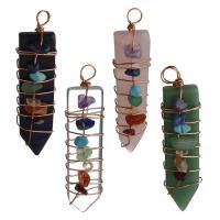 Gemstone Brass Pendants, with Gemstone Approx 5mm 