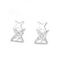 Cubic Zirconia Micro Pave Sterling Silver Earring, 925 Sterling Silver, plated, micro pave cubic zirconia & for woman 