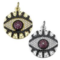 Cubic Zirconia Micro Pave Brass Pendant, Eye, plated, micro pave cubic zirconia Approx 3mm 