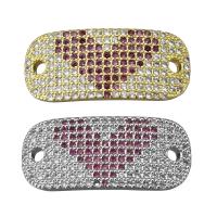 Cubic Zirconia Micro Pave Brass Connector, plated, micro pave cubic zirconia & 1/1 loop Approx 1.5mm 