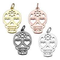 Brass Jewelry Pendants, Skull, plated Approx 3.5mm 