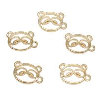 Colgantes Animales de Aleación de Zinc, Oso Panda, chapado en color dorado, hueco, 16x11x2mm, agujero:aproximado 1mm, 50PCs/Bolsa, Vendido por Bolsa