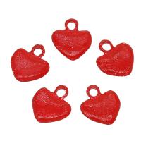 Colgantes de Aleación de Zinc en Forma de Corazón, Rojo, 14x17x3mm, agujero:aproximado 1mm, 50PCs/Bolsa, Vendido por Bolsa