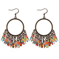 Moda flecos pendientes, aleación de zinc, Esférico, estilo popular & para mujer, 6.9cm/2.7inch, Vendido por Par