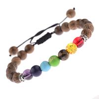 Holz Armband, mit Edelstein, Einstellbar & verschiedenen Materialien für die Wahl & buddhistischer Schmuck & unisex, 8mm, Länge:6.5-9.8 ZollInch, verkauft von PC