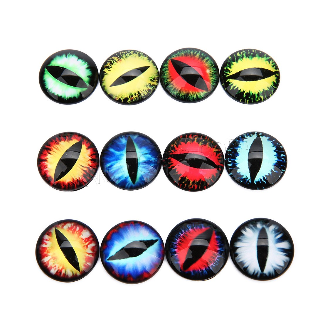 Glass Cabochon, with Paper, time gem jewelry & different size for choice & flat back, mixed colors, 20PCs/Bag, Sold By Bag