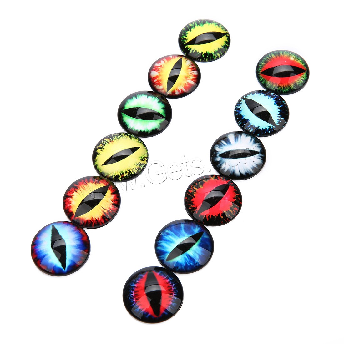 Glass Cabochon, with Paper, time gem jewelry & different size for choice & flat back, mixed colors, 20PCs/Bag, Sold By Bag