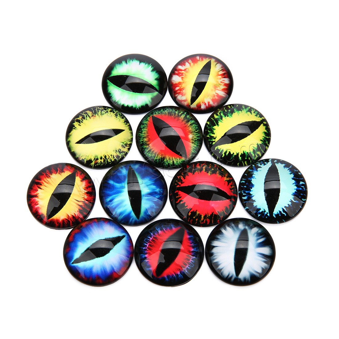 Glass Cabochon, with Paper, time gem jewelry & different size for choice & flat back, mixed colors, 20PCs/Bag, Sold By Bag