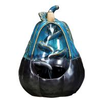 Incense Smoke Flow Backflow Holder Ceramic Incense Burner, Porcelain, purify the air, blue 