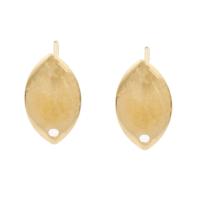 Composant Boucles d'oreilles en acier inoxydable, feuille, Placage de couleur d'or Environ 1mm Vendu par sac