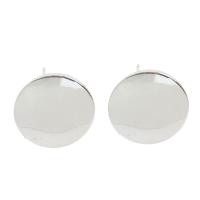 Composant Boucles d'oreilles en acier inoxydable, Plat rond, couleur originale Environ 3.5mm Vendu par sac