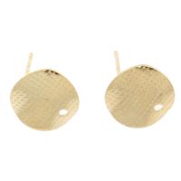 Stainless Steel Earring Stud Component, golden Approx 1.3mm 