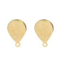 Stainless Steel Earring Stud Component, golden Approx 1.3mm 