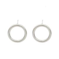 Clou de boucle d'oreille en acier inoxydable, Rond, couleur originale Environ 10mm Vendu par sac