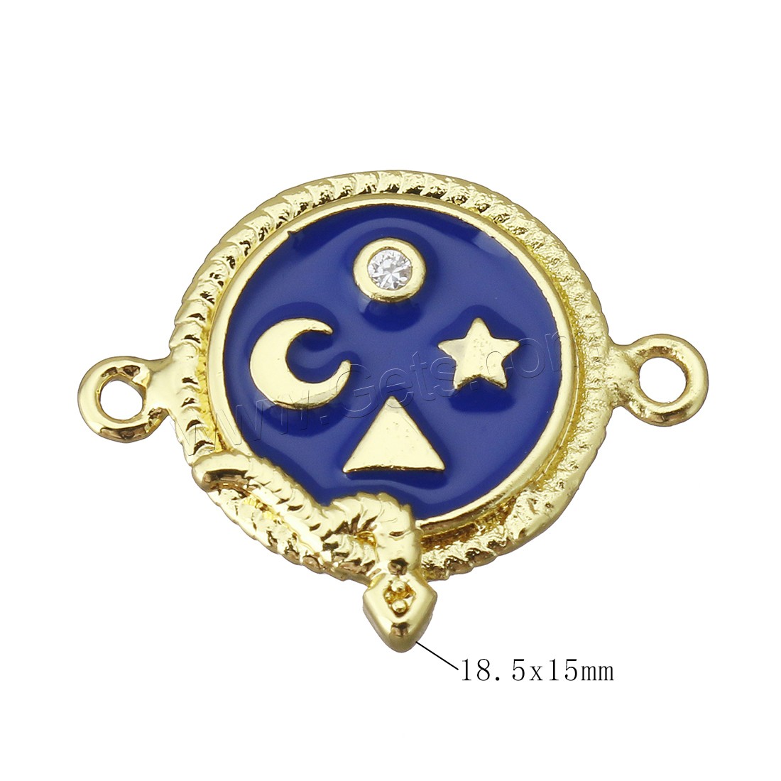 Enamel Brass Connector, plated, 1/1 loop, more colors for choice, 18.5x15x2mm, Hole:Approx 1.5mm, Sold By PC