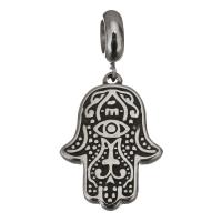 Edelstahl Europa Anhänger, Hamsa, Vintage, originale Farbe, 33mm,17x23x2.5mm, Bohrung:ca. 5mm, verkauft von PC