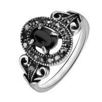 Resin Zinc Alloy Finger Ring, with Resin, plated, fashion jewelry & for woman & with rhinestone 12mm, US Ring 