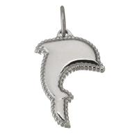 Edelstahl Tier Anhänger, Dolphin, originale Farbe, 15x22x3mm, Bohrung:ca. 5mm, verkauft von PC