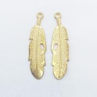 Zinc Alloy Feather Pendants, KC gold color plated Approx 1mm 