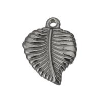 Stainless Steel Leaf Pendant, vintage, original color Approx 1.5mm 