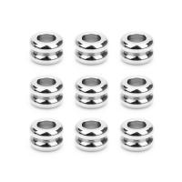 Stainless Steel Large Hole Beads, original color Approx 4mm 