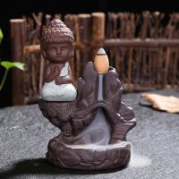 Incense Smoke Flow Backflow Holder Ceramic Incense Burner, Purple Clay, handmade, for home and office & durable 90*68*163mmuff0c85*55*70mmuff0c88*90*90mmuff0c77*70*80mm 