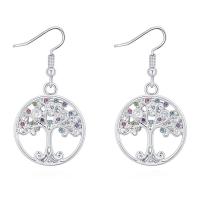 Rhinestone Brass Drop Earring, plated, with rhinestone 40*20mm 