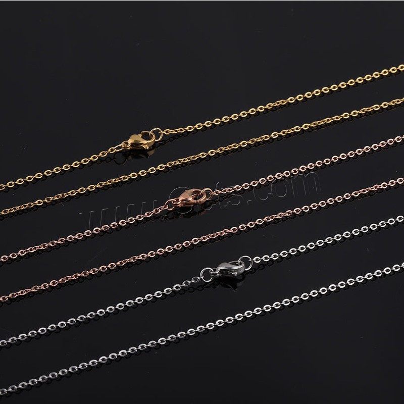 Stainless Steel Chain Jewelry, plated, fashion jewelry & Unisex & different size for choice, more colors for choice, Length:Approx 19.6 Inch, 10PCs/Bag, Sold By Bag