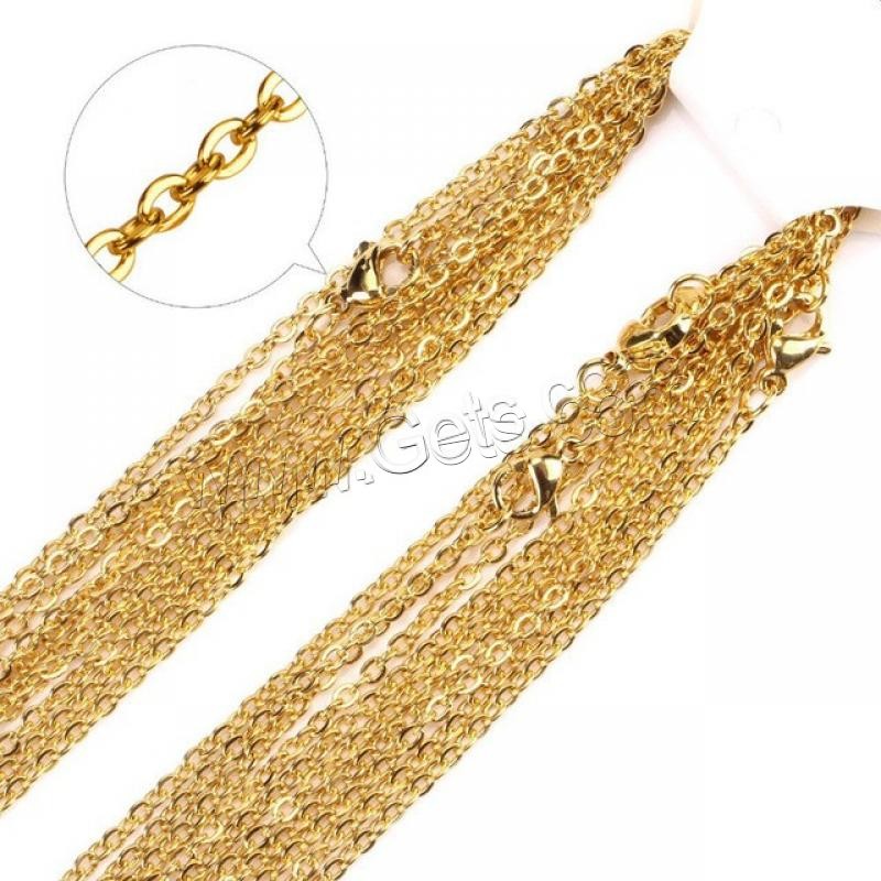 Stainless Steel Chain Jewelry, plated, fashion jewelry & Unisex & different size for choice, more colors for choice, Length:Approx 19.6 Inch, 10PCs/Bag, Sold By Bag