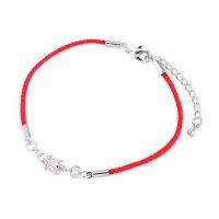 Laiton de bracelets de Woven Ball, avec zircon cubique & corde en nylon, avec 30mm chaînes de rallonge, Placage, pour femme, plus de couleurs à choisir, 170mm Environ 6.7 pouce, Vendu par brin