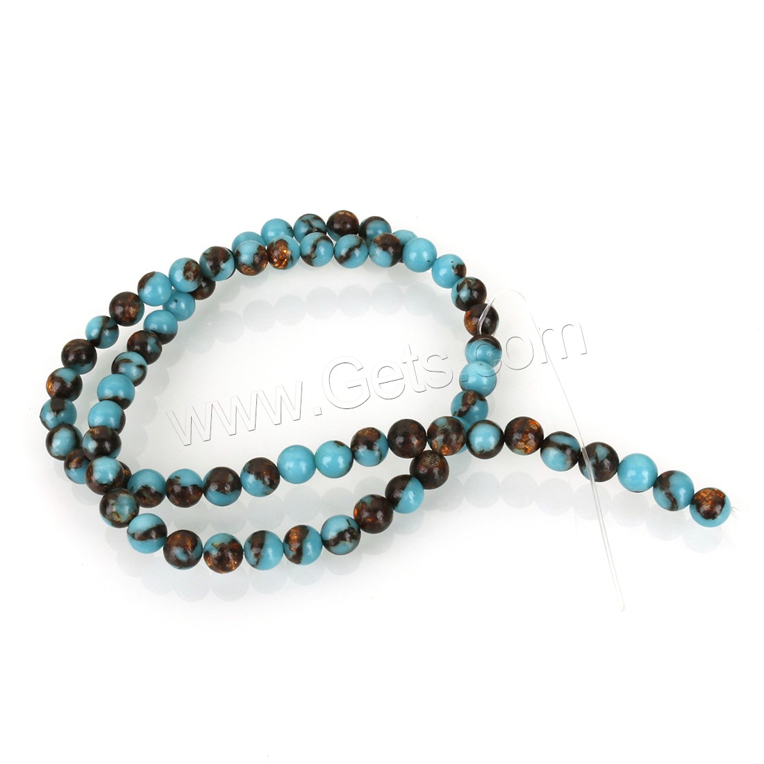 Golden Copper Gemstone Beads, Round, more colors for choice, Hole:Approx 1mm, Length:Approx 15.5 Inch, Approx 66PCs/Strand, Sold By Strand