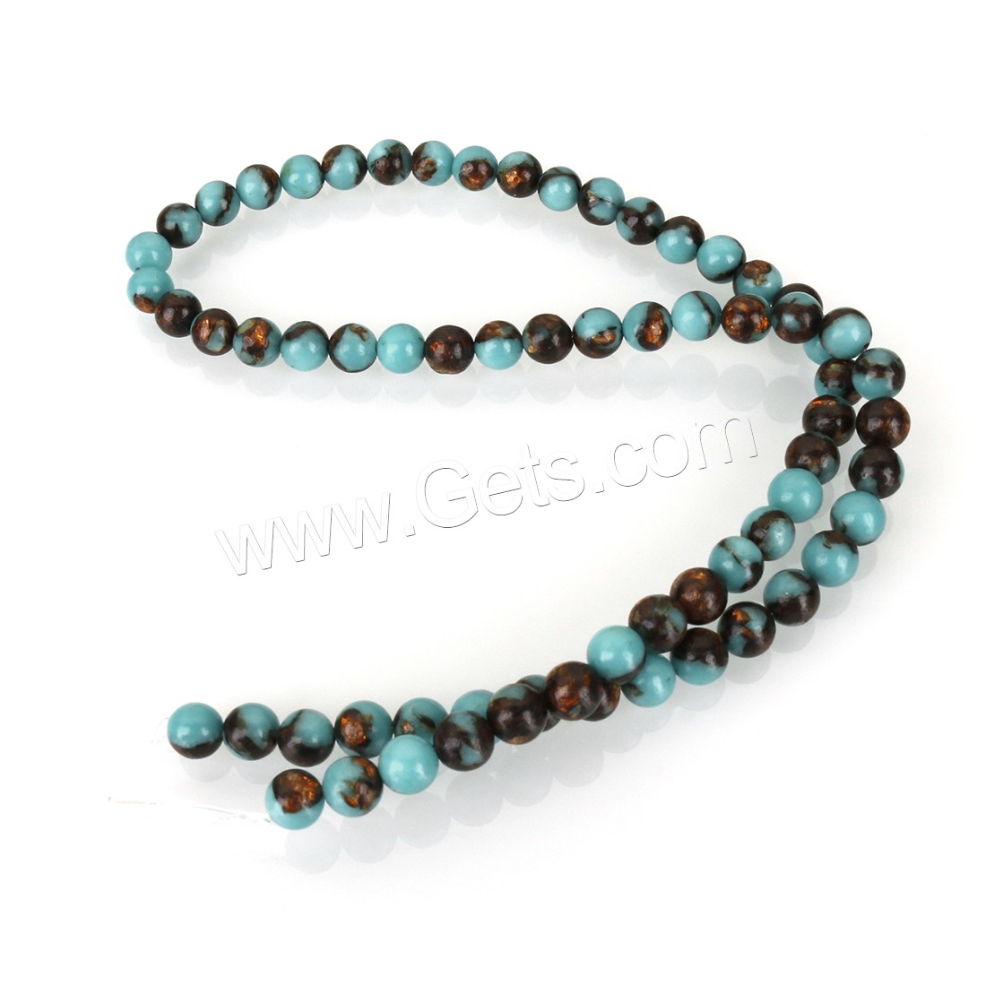 Golden Copper Gemstone Beads, Round, more colors for choice, Hole:Approx 1mm, Length:Approx 15.5 Inch, Approx 66PCs/Strand, Sold By Strand