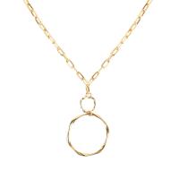 aluminium collier, avec 7cm chaînes de rallonge, pour femme, doré, 5cm Environ 18.11 pouce, Vendu par brin