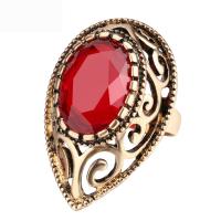 Zinc Alloy Finger Ring, with Agate, fashion jewelry & for woman 37mm 