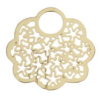 Pendentifs creux en laiton, Plaqué d'or Environ 5.5mm, Vendu par PC