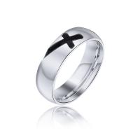 Titan Stahl Fingerring, Titanstahl, silberfarben plattiert, unisex & verschiedene Größen vorhanden, Größe:7-12, verkauft von PC