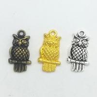 Colgantes Animales de Aleación de Zinc, Búho, chapado, más colores para la opción, 21x11x4mm, agujero:aproximado 1mm, 100PCs/Bolsa, Vendido por Bolsa