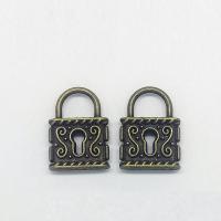 Zinklegierung Türschloss Anhänger, antike Bronzefarbe plattiert, 23x17x5mm, Bohrung:ca. 5mm, 100PCs/Tasche, verkauft von Tasche