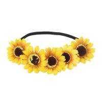 Flores Para El Pelo Novia, Poliéster, con cinta poliéster, Joyería & para mujer, amarillo, 50cm, Vendido por UD