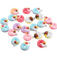 Fashion Plastic Pendants, Bread, mixed colors, nickel, lead & cadmium free, 22*17mm 