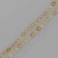 quartz rutile goutte, Rond, naturel, Jaune Environ 1mm Environ 16 pouce, Environ Vendu par brin