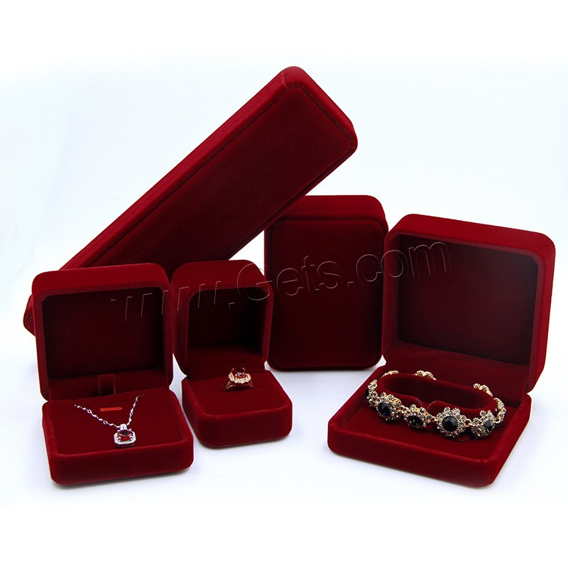 Baumwollsamt Schmuck Display Box, verschiedene Stile für Wahl, keine, 5PCs/Menge, verkauft von Menge