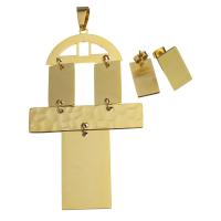 Fashion Stainless Steel Jewelry Sets, Stud Earring & pendant, gold color plated, for woman  Approx 