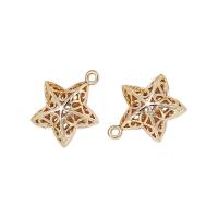 Zinc Alloy Star Pendant, gold color plated, hollow, 16*18mm Approx 2mm 