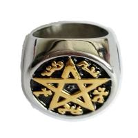 Titan Stahl Fingerring, Titanstahl, goldfarben plattiert, unisex & verschiedene Größen vorhanden, verkauft von PC