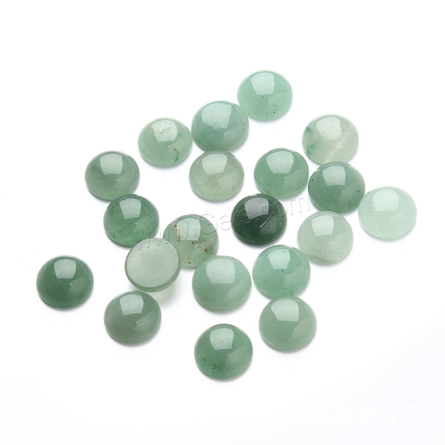 aventurine vert cabochon, temps bijou bijoux & normes différentes pour le choix & dos plat, 20PC/sac, Vendu par sac