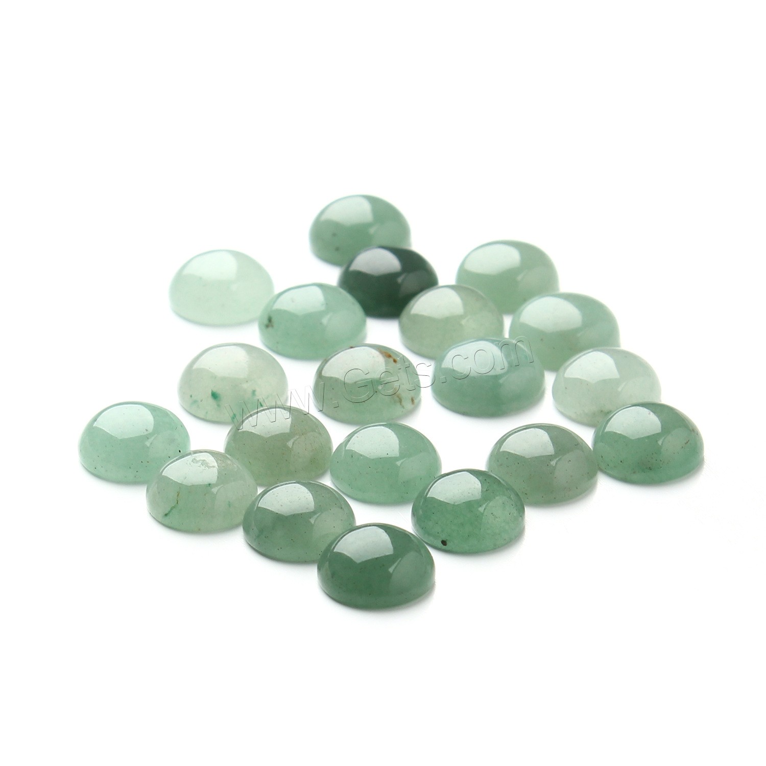 aventurine vert cabochon, temps bijou bijoux & normes différentes pour le choix & dos plat, 20PC/sac, Vendu par sac