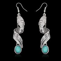 Turquoise Zinc Alloy Earring, with turquoise, plated, fashion jewelry & for woman 