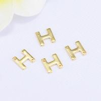 手紙真鍮のペンダント, 銅, アルファベットH, 純正ゴールド, DIY, 7*7mm, 穴:約 1mm, 売り手 パソコン